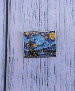 Alternative view of Van Gogh 'Starry Night' Enamel Pin
