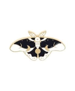 Moth 'Gothic | Black and White' Enamel Pin