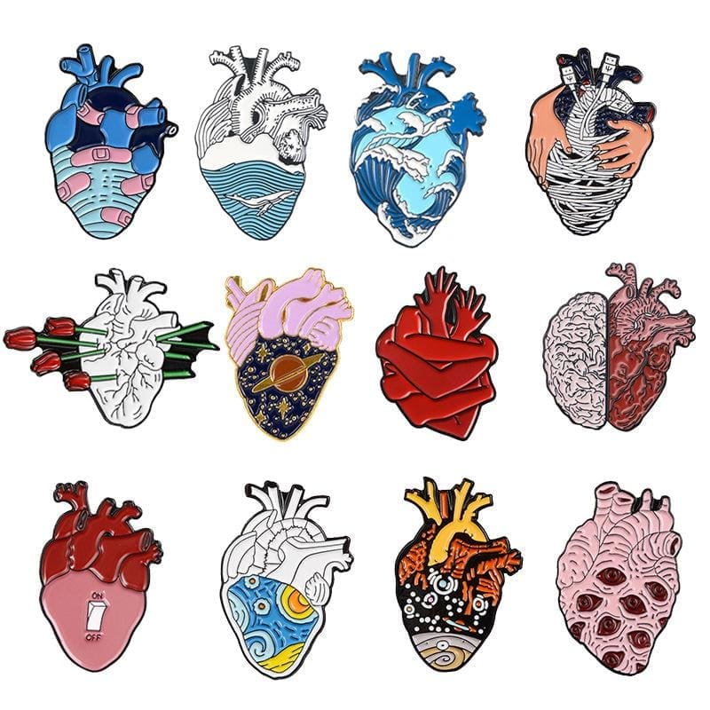 Anatomical Human Organ 'Brain & Heart' Set Enamel Pin - Image 9