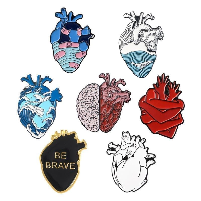 Anatomical Human Organ 'Painted Heart ver.2' Enamel Pin - Image 8