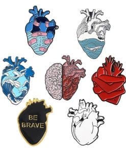 Anatomical Human Organ 'Painted Heart ver.5' Enamel Pin - Image 5
