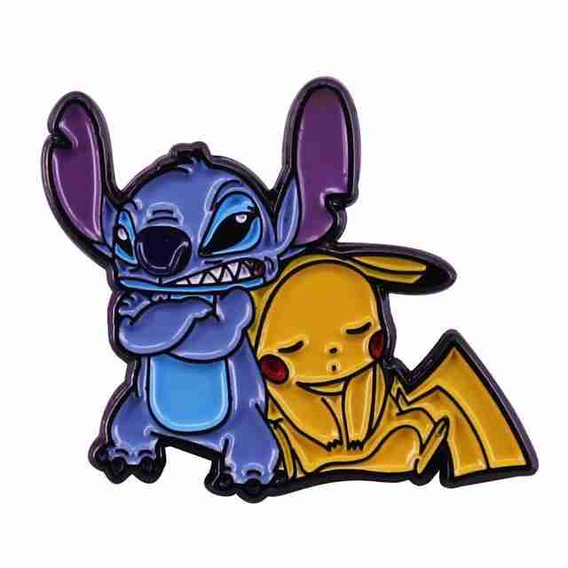Pokemon 'Stitch | Pikachu' Enamel Pin - Image 2