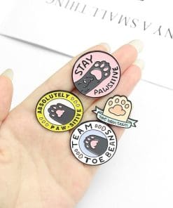 Alternative view of Cats Club 'Absolutely Pawsitive' Enamel Pin