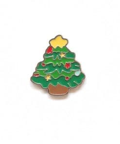 Alternative view of Christmas 'Cute Tree' Enamel Pin