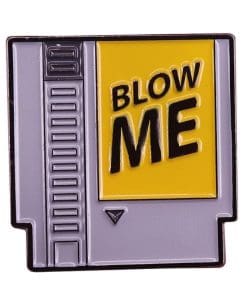 Alternative view of Blow Me Video Game Cartridge Enamel Pin