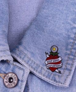 Alternative view of Keep Going Keep Growing Enamel Pin