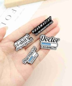 Alternative view of Pharmacist...Loading Enamel Pin