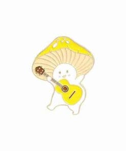 Yellow Mushroom 'Playing Guitar' Enamel Pin