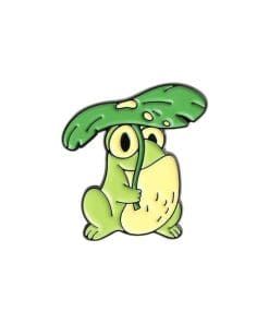 Cute 'Frog and Lotus Leaf Umbrella'  Enamel Pin