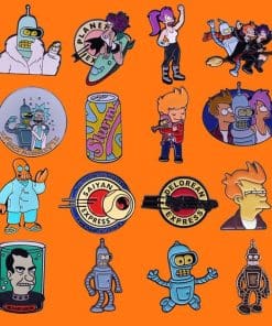 Alternative view of Futurama 'Philip and Bender Hug' Enamel Pin
