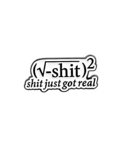 Funny Equation 'Shit Just Got Real' Enamel Pin