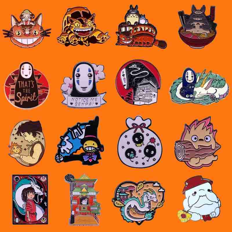 Spirited Away 'No Face, Soot Sprite and Haku' Enamel Pin - Image 3