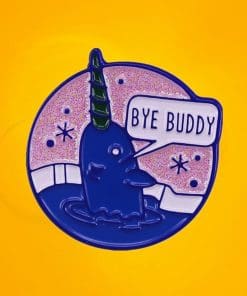 Alternative view of Elf 'Bye Buddy, Hope You FInd Your Dad.'  Enamel Pin