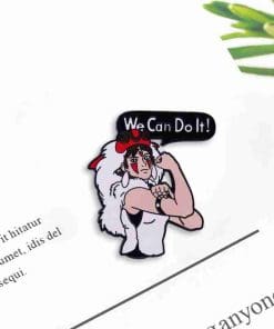 Alternative view of Princess Mononoke 'We Can Do It!' Enamel Pin