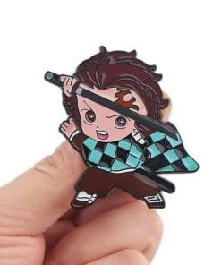 Alternative view of Demon Slayer: Kimetsu no Yaiba 'Tanjiro Fighting' Enamel Pin