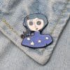 Movie 'Coraline and Black Cat' Portrait Enamel Pin