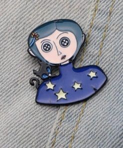Movie 'Coraline and Black Cat' Portrait Enamel Pin - Image 5
