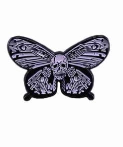 Alternative view of Skull Butterfly Logo Enamel Pin