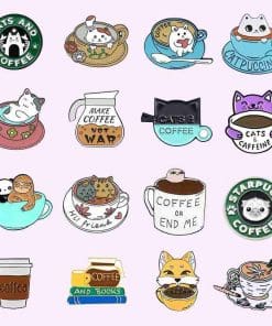 Alternative view of Rose Coffee and Cigar Enamel Pin