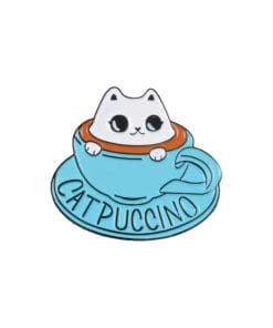 Cute Cat-Puccino Enamel Pin