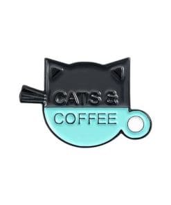 Black Cats & Coffee Enamel Pin