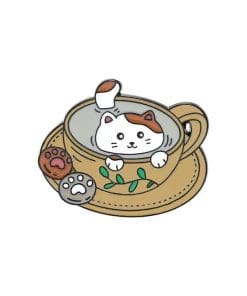 Cat Bathing in Cup ver.2 Enamel Pin