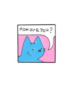 Funny Cat Convo Set of 2 'How Are You? | Yes' Enamel Pin - Image 3