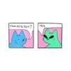 Funny Cat Convo Set of 2 'How Are You? | Yes' Enamel Pin