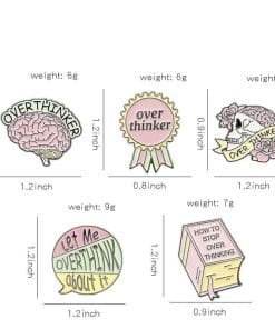 Alternative view of Mental Awareness 'Brain | Over Thinker' Enamel Pin