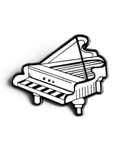 Alternative view of Classical 'Grand Piano' Enamel Pin