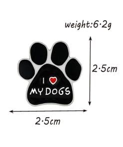 Dog Paw 'I Love My Dogs' Enamel Pin - Image 3