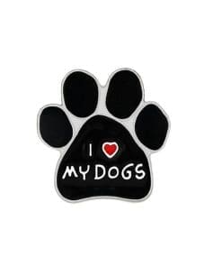 Dog Paw 'I Love My Dogs' Enamel Pin
