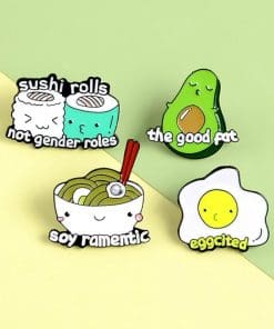 Alternative view of Food 'The Good Fat | Avocado' Enamel Pin