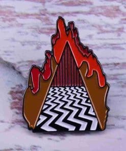 Alternative view of Twin Peaks 'Red Room in Flames' Enamel Pin
