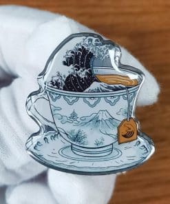 Katsushika Hokusai 'Great Wave of Kanagawa | Cup of Tea' Enamel Pin