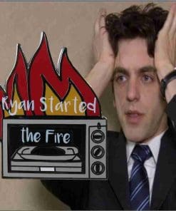 Alternative view of The Office 'Ryan Started The Fire' Enamel Pin