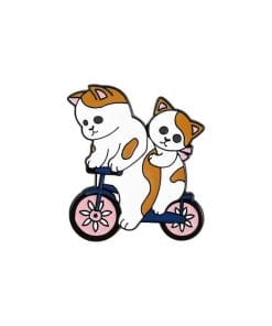 Cute Kitty 'Bicycle Ride' Enamel Pin