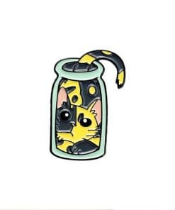 Cute 'Cat in the Glass' Enamel Pin