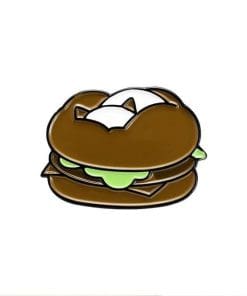 Cute 'Cat & Hamburger' Enamel Pin