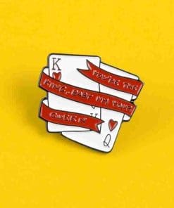 Alternative view of Poker Banner 'King & Queen Lovers' Enamel Pin