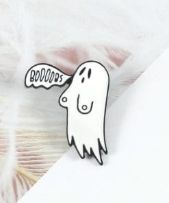 Alternative view of Cute Smoking Boo Ghost 'Boooos' Enamel Pin