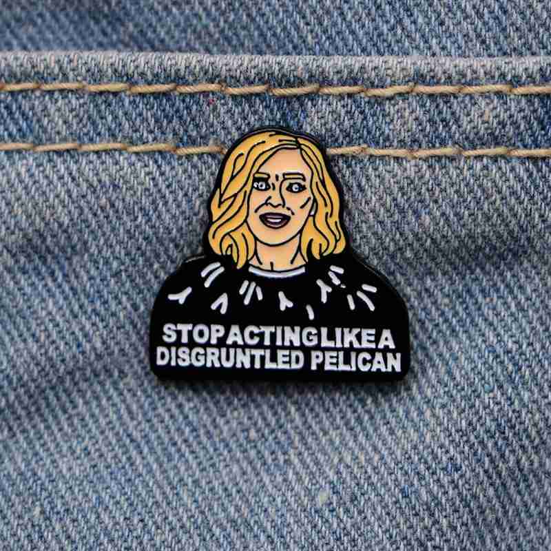 Schitt's Creek 'Moira Rose | Stop Acting Like A Disgruntled Pelican' Enamel Pin - Image 2