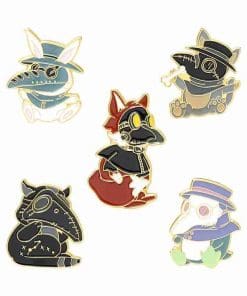 Alternative view of Plague Doctor 'Rabbit in Beaked Mask' Enamel Pin