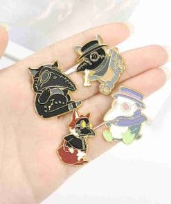Alternative view of Plague Doctor 'Dog x Bone' Enamel Pin