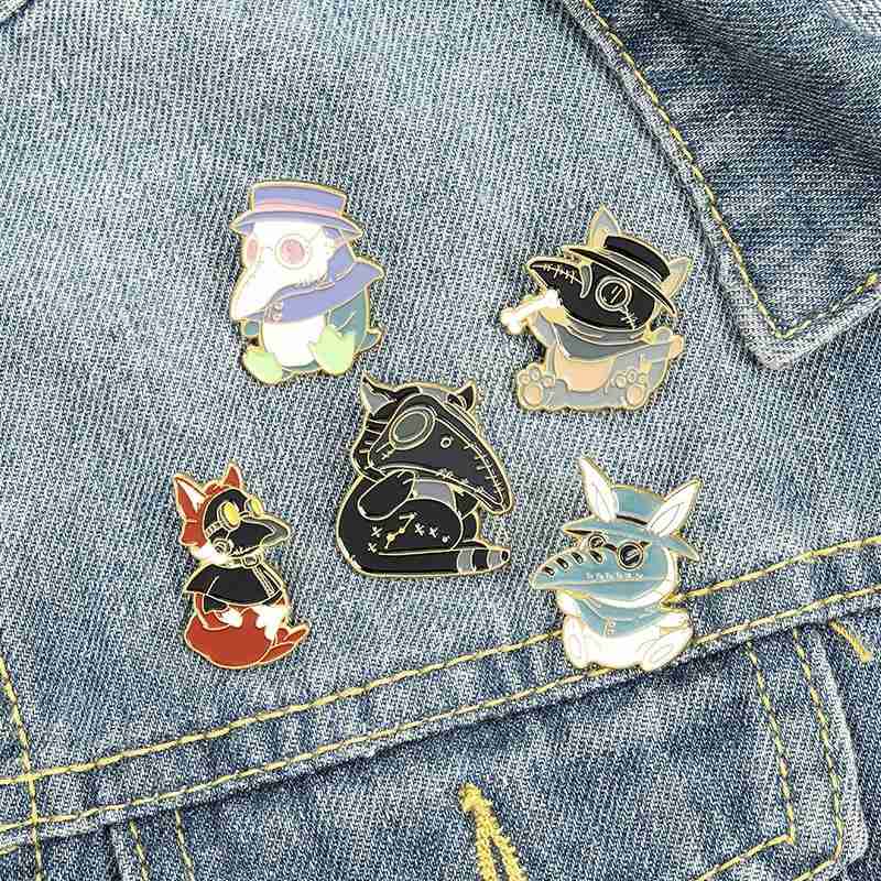 Plague Doctor 'Dog x Bone' Enamel Pin - Image 4