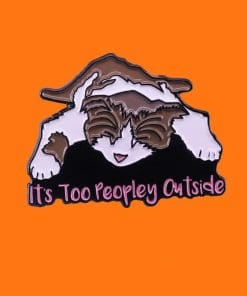 Alternative view of Cute Cat 'It's Too Peopley Outside' Enamel Pin
