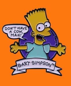 Alternative view of The Simpsons 'Bart | Don't Have a Cow Man!' Enamel Pin