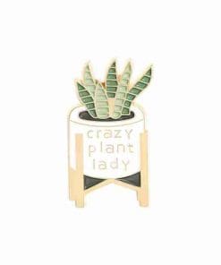 Snake Plant 'Crazy Plant Lady' Enamel Pin