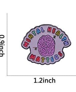 Anxiety Awareness 'Mental Health Matters | Brain' Enamel Pin - Image 5