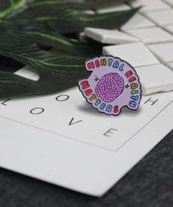Alternative view of Anxiety Awareness 'Mental Health Matters | Brain' Enamel Pin